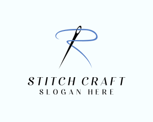 Cross Stitch - Needle Tailor Letter R logo design