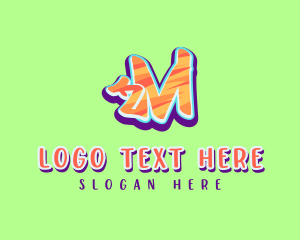 Music Label - Arrow Graffiti Letter M logo design
