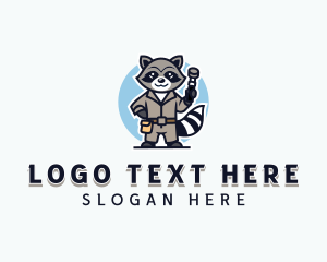 Handyman - Raccoon Handyman Hammer logo design