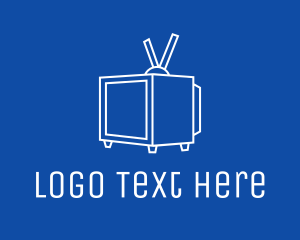 Show - White Television Outline logo design