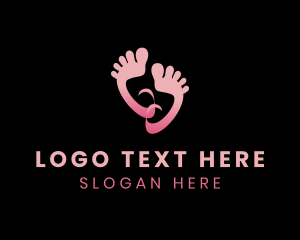 Wellingtons - Happy Pink Feet logo design