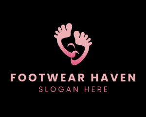 Happy Pink Feet logo design