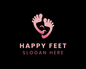 Foot - Happy Pink Feet logo design