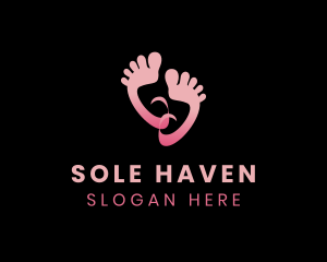 Pedicure - Happy Pink Feet logo design