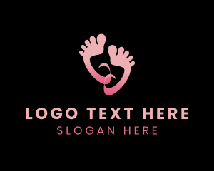 Toe - Happy Pink Feet logo design