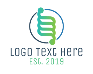 Bio Tech - Colorful DNA Badge logo design