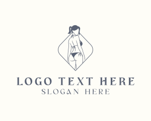 Beauty - Bikini Swimsuit Lingerie logo design