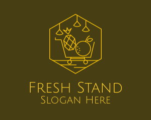 Stand - Monoline Yellow Fruit Cart logo design