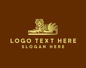 Boutique - Golden Tiger Animal logo design