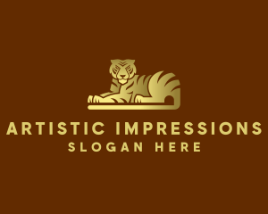 Golden Tiger Animal logo design