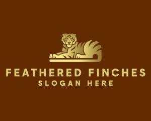 Golden Tiger Animal logo design