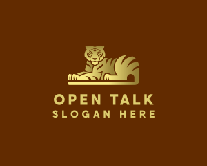 Golden Tiger Animal logo design