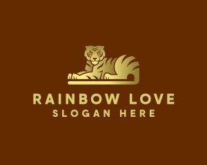 Golden Tiger Animal logo design