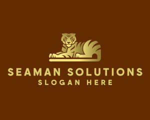 Golden Tiger Animal logo design