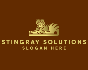 Golden Tiger Animal logo design