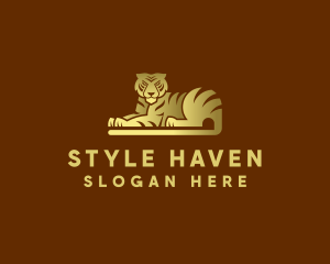 Golden Tiger Animal logo design