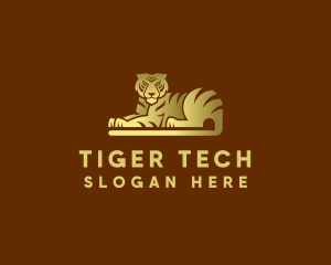 Golden Tiger Animal logo design