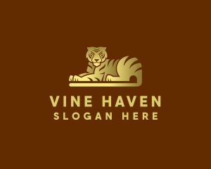 Golden Tiger Animal logo design