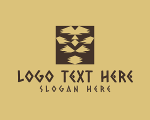 Safari Park - Tribal Lion Face logo design