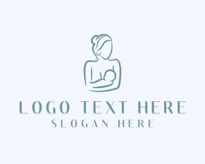 Postnatal - Mom Baby Breastfeeding logo design