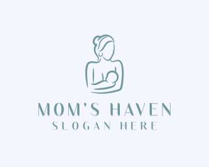 Mom Baby Breastfeeding logo design