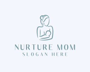 Postnatal - Mom Baby Breastfeeding logo design