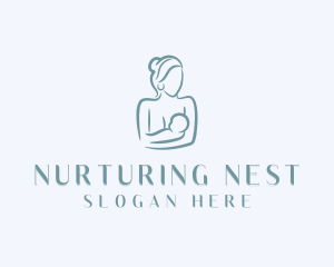 Mom Baby Breastfeeding logo design