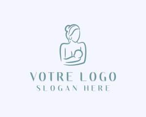 Childcare - Mom Baby Breastfeeding logo design