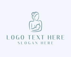 Parenting - Mom Baby Breastfeeding logo design