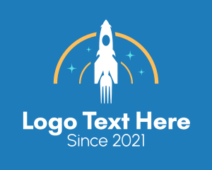 Digital Solution - Fork Rocket Launch logo design