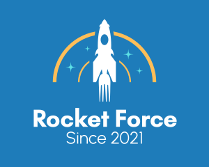 Missile - Fork Rocket Launch logo design