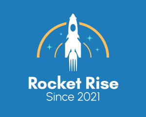 Launchpad - Fork Rocket Launch logo design