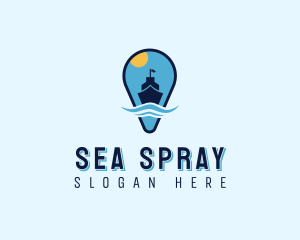 Location Pin Ship logo design