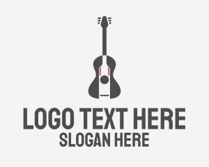 Bottle - Guitar Music Bar logo design