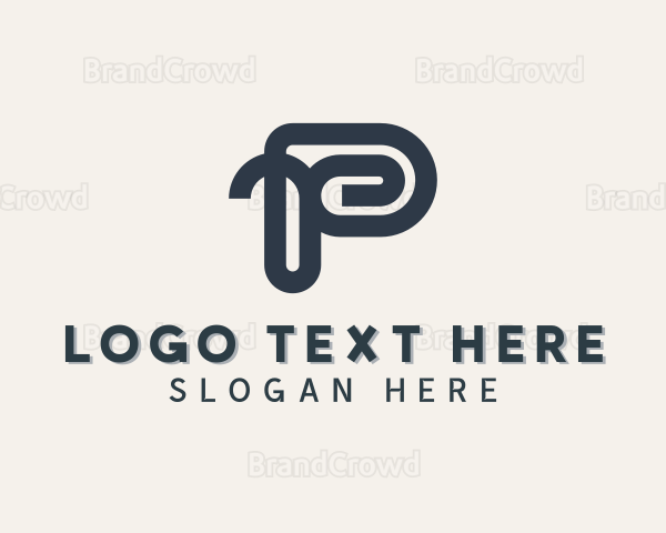 Paper Clip Letter P Logo