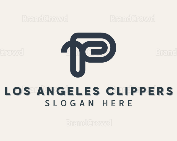 Paper Clip Letter P Logo