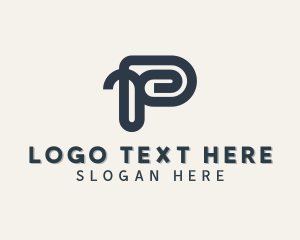 Paper Clip Letter P logo design