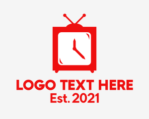 Broadcasting - Television Clock Timer logo design