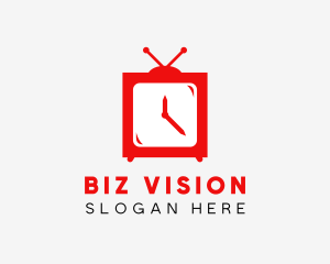 Television Clock Timer logo design