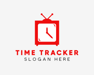 Television Clock Timer logo design