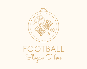 Fabric - Button Spool Sewing Fabric logo design