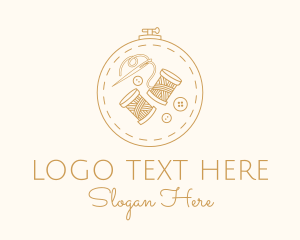 Spool - Button Spool Sewing Fabric logo design