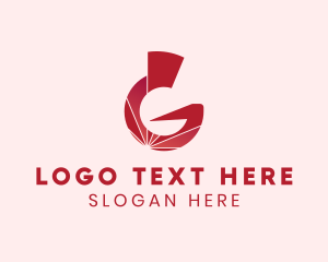 Hg - Red Rays Letter G logo design