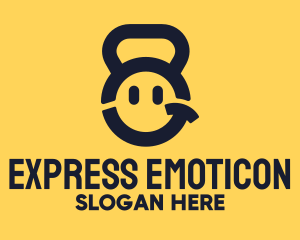 Emoticon - Kettlebell Fitness Smile logo design