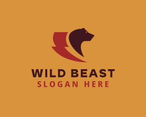 Bear Lightning Beast logo design