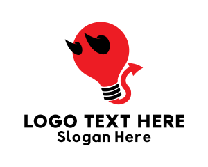 Idea - Demon Light Bulb logo design