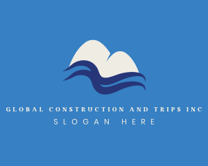 Highland - Snowy Mountain River logo design