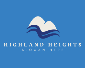 Highland - Snowy Mountain River logo design