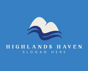 Snowy Mountain River logo design