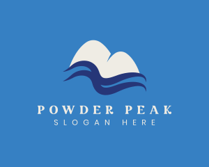 Ski - Snowy Mountain River logo design